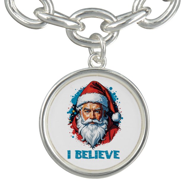 I Believe in Santa Claus Graffiti Style Design Bracelet (Design)