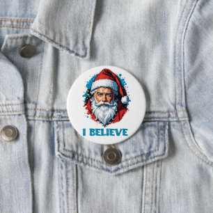 I Believe in Santa Claus Graffiti Style Design Button