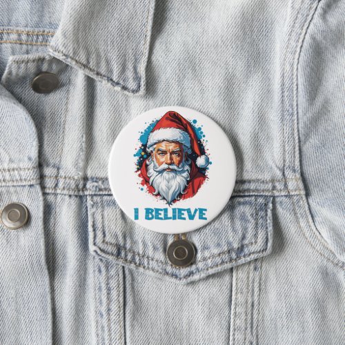I Believe in Santa Claus Graffiti Style Design Button