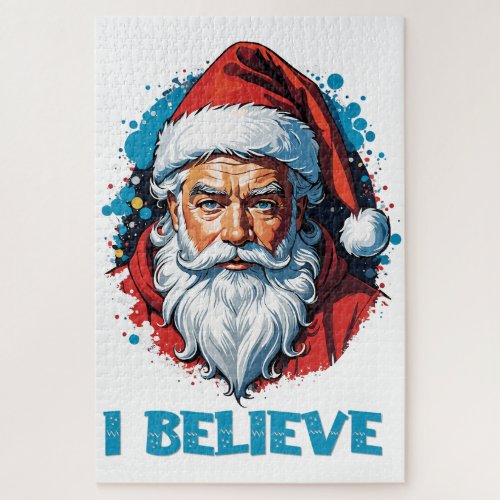 I Believe in Santa Claus Graffiti Style Design Jigsaw Puzzle