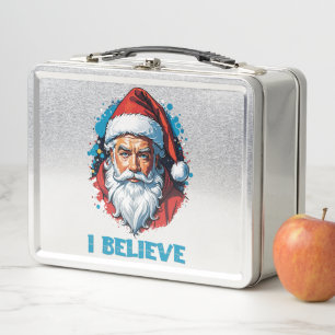 I Believe in Santa Claus Graffiti Style Design Metal Lunch Box