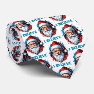 I Believe in Santa Claus Graffiti Style Design Neck Tie