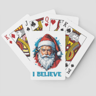 I Believe in Santa Claus Graffiti Style Design Poker Cards