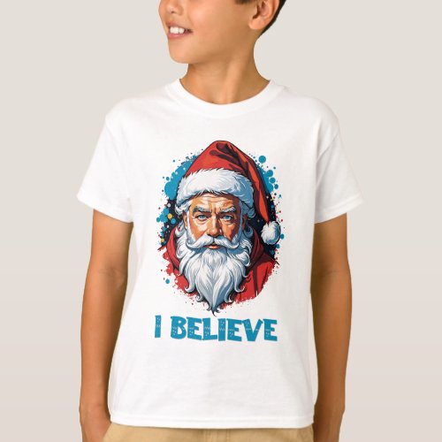 I Believe in Santa Claus Graffiti Style Design T_Shirt