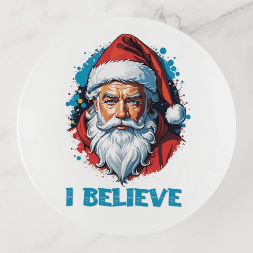 I Believe in Santa Claus Graffiti Style Design Trinket Tray