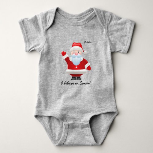 I believe in Santa Funny Santa Claus Christmas  Baby Bodysuit