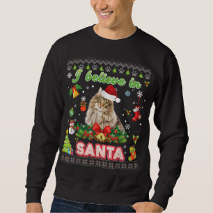 I Believe In Santa Norwegian Forest Cat Christmas Sweatshirt