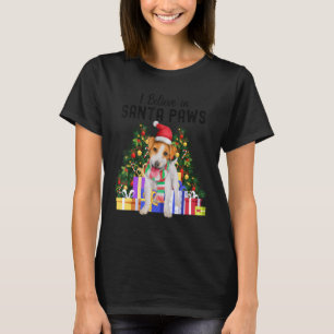 I Believe In Santa Paws  Cute Jack Russell Christm T-Shirt