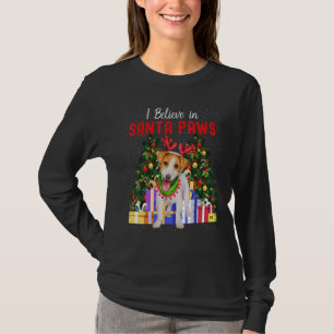 I Believe In Santa Paws Cute Jack Russell Christm T-Shirt