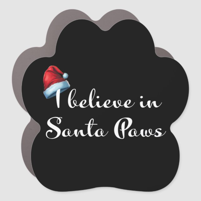 I Believe in Santa Paws Dog Christmas Magnet (Front)