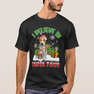 I Believe In Santa Paws Funny Santa Pit bull Light T-Shirt