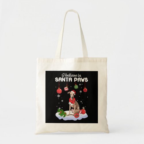 I Believe In Santa Paws Italian Greyhound Gift Tote Bag