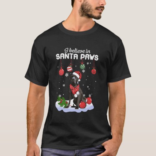 I Believe In Santa Paws Neapolitan Mastiff Gift T_Shirt