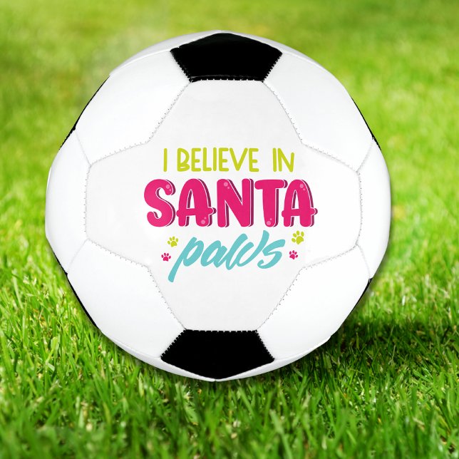 I Believe In Santa Paws Pets Dogs | Christmas Soccer Ball (Creator Uploaded)