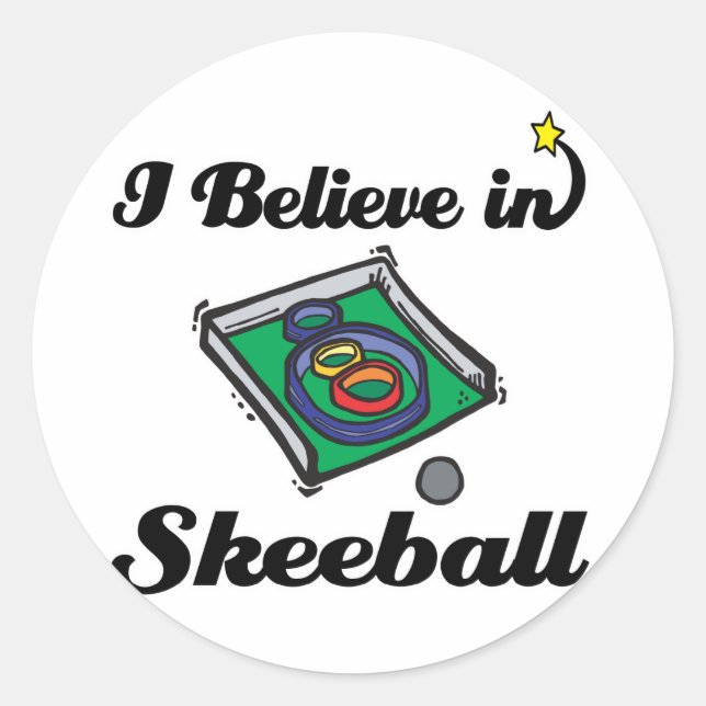 i believe in skeeball classic round sticker (Front)