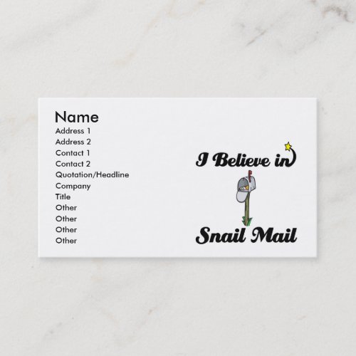 i believe in snail mail business cards