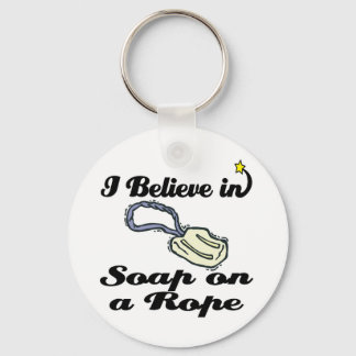 i believe in soap on a rope keychain