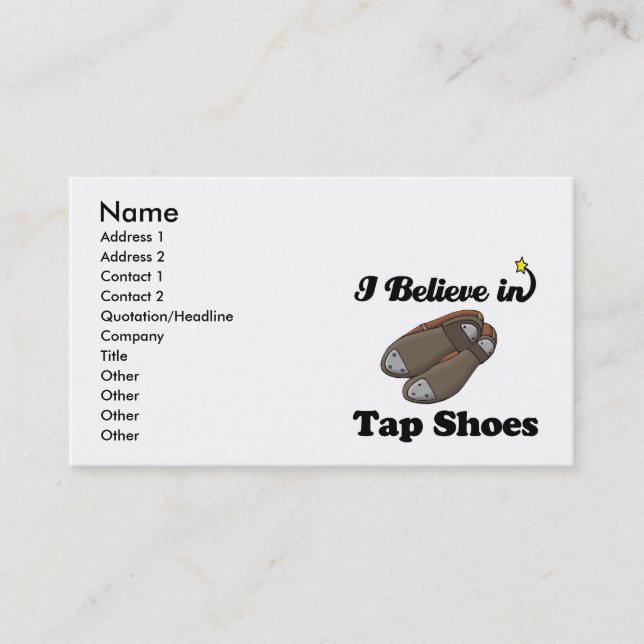 i believe in tap shoes business card (Front)