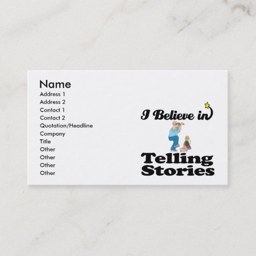 i believe in telling stories business cards