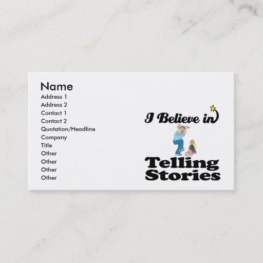 Customizable i believe in telling stories business cards