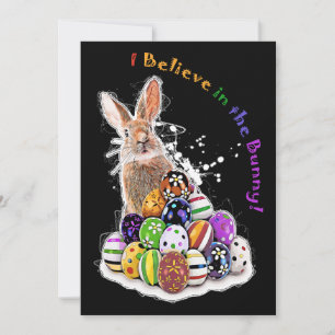 I Believe in the Bunny! Easter Bunny Eggs Thank You Card