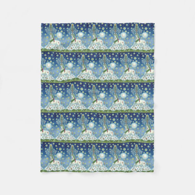 I BELIEVE IN THE CHRISTMAS UNICORN, FLEECE BLANKET (Front)