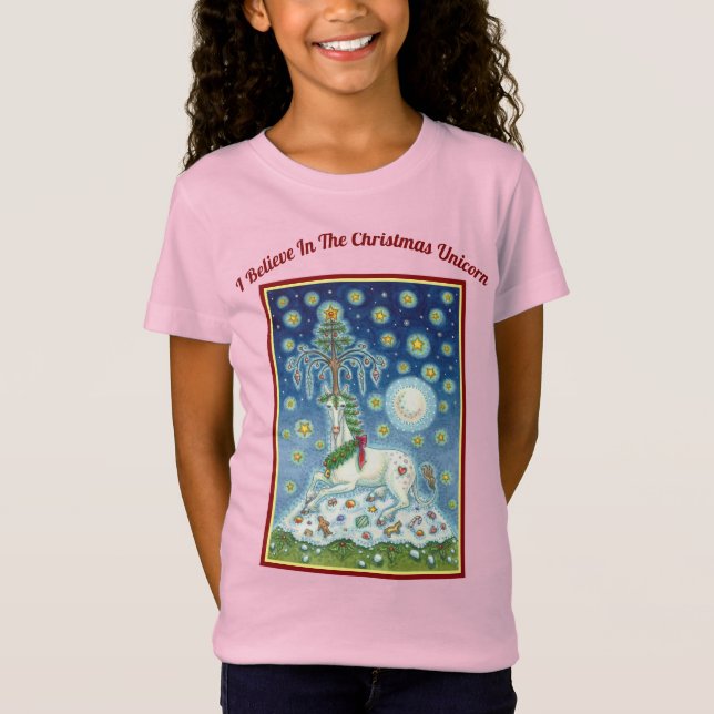 I BELIEVE IN THE CHRISTMAS UNICORN JERSEY T-SHIRT (Front)