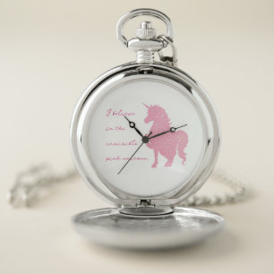 I believe in the invisible pink unicorn. pocket watch