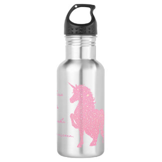 I believe in the invisible pink unicorn. stainless steel water bottle