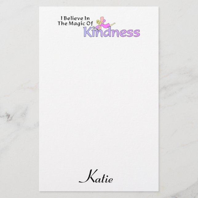 I Believe In The Magic Of Kindness Custom Stationery (Front)