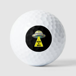 I Believe In UFO'S  Alien Spaceship  Golf Balls