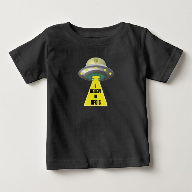 I Believe In UFO'S  Alien Spaceship T-Shirt (Front)