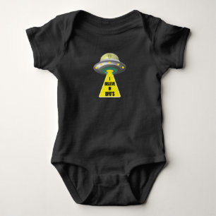 I Believe In UFO'S  Alien Spaceship T-Shirt Baby Bodysuit