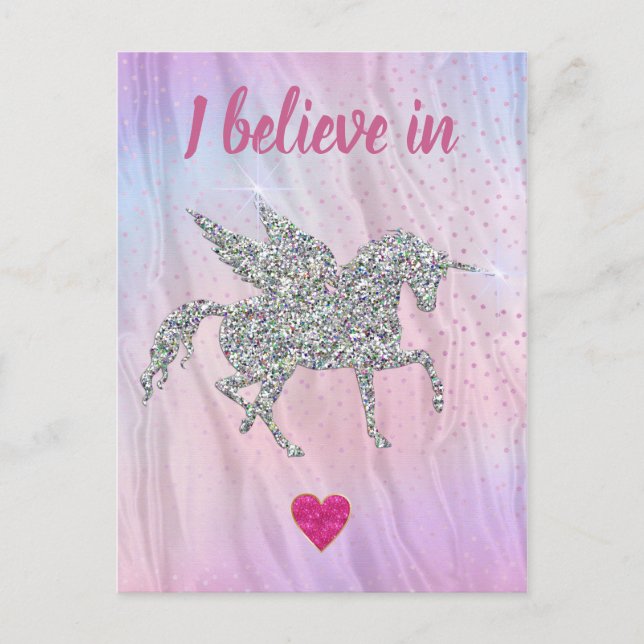 I Believe in Unicorns Postcard (Front)