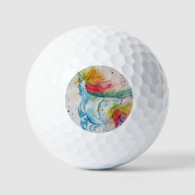 I Believe In Unicorns Rainbow Cute Girls Sticker Golf Balls (Front)