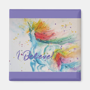 I Believe In Unicorns Rainbow Cute Girls Sticker Magnet