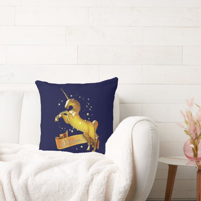 I believe in Unicorns Throw Pillow (Couch)