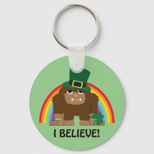 I Believe! Leprechaun Bigfoot Keychain