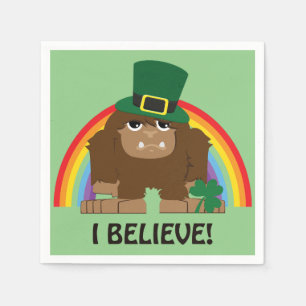 I Believe! Leprechaun Bigfoot Napkins