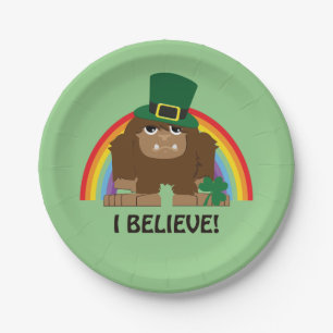 I Believe! Leprechaun Bigfoot Paper Plates