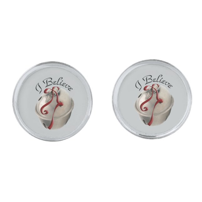 I Believe Reindeer Bell Cufflinks (Front)
