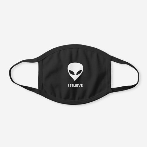 I Believe UFOALIEN Black Cotton Face Mask