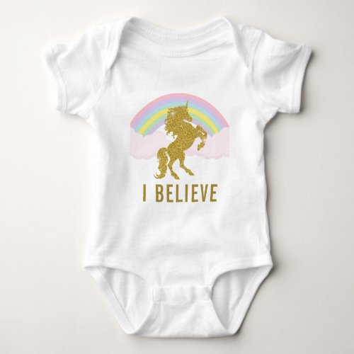 I Believe Unicorn Baby Romper