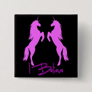 I Believe Unicorn Square Pinback Button