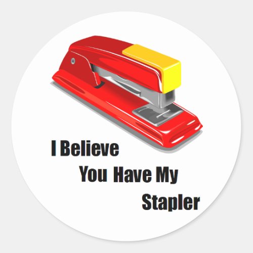I believe you have my stapler office space classic round sticker