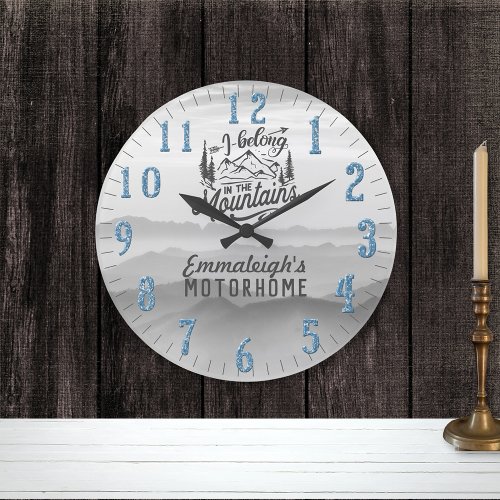 I Belong In The Mountains Custom Large Clock