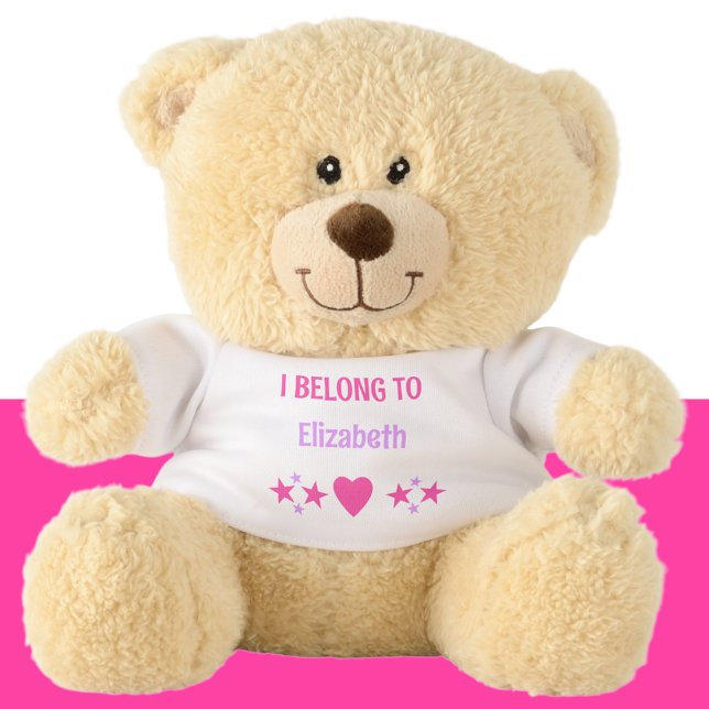 I belong to add name and message pink purple teddy bear (Creator Uploaded)