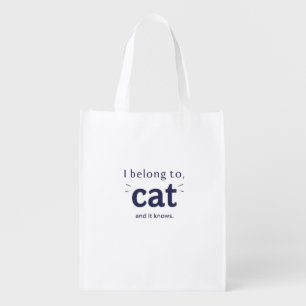 I Belong to Cat Grocery Bag