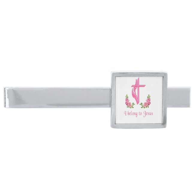 I belong to Jesus Silver Finish Tie Clip (Front)