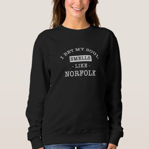 I Bet My Soul Smells Like Norfolk  Tourist Humor Sweatshirt